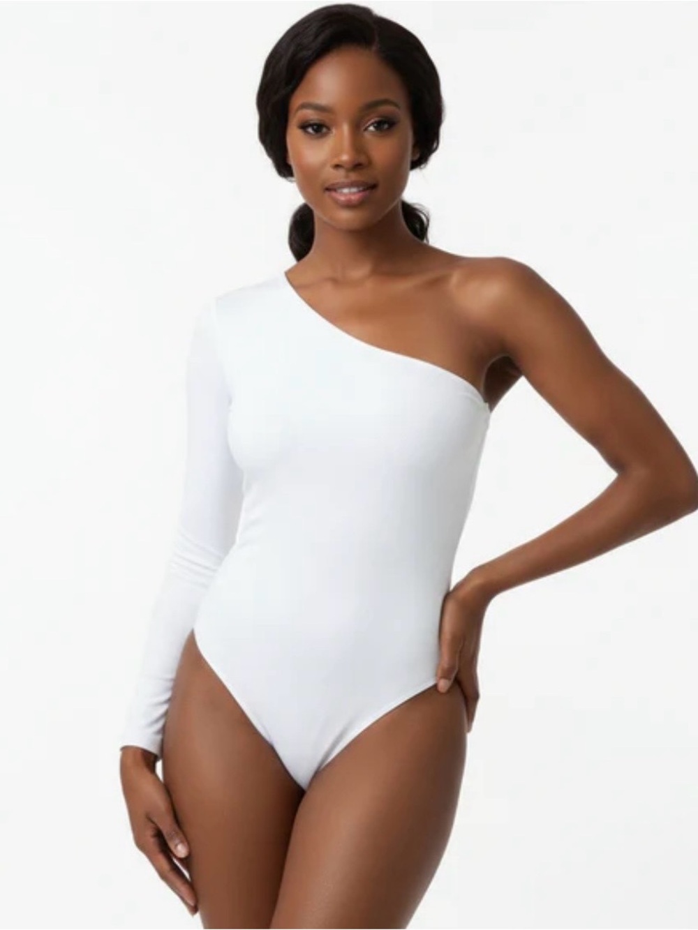 Zara One-Shoulder White Bodysuit